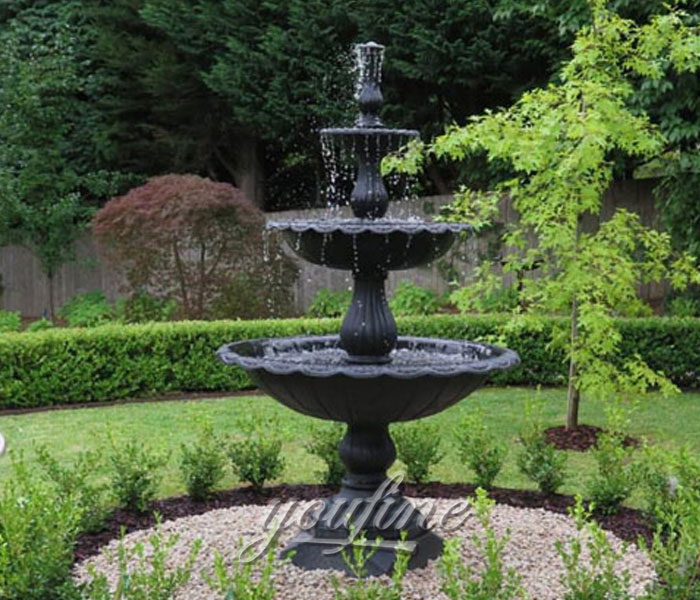 Black marble garden tiered water fountains for sale